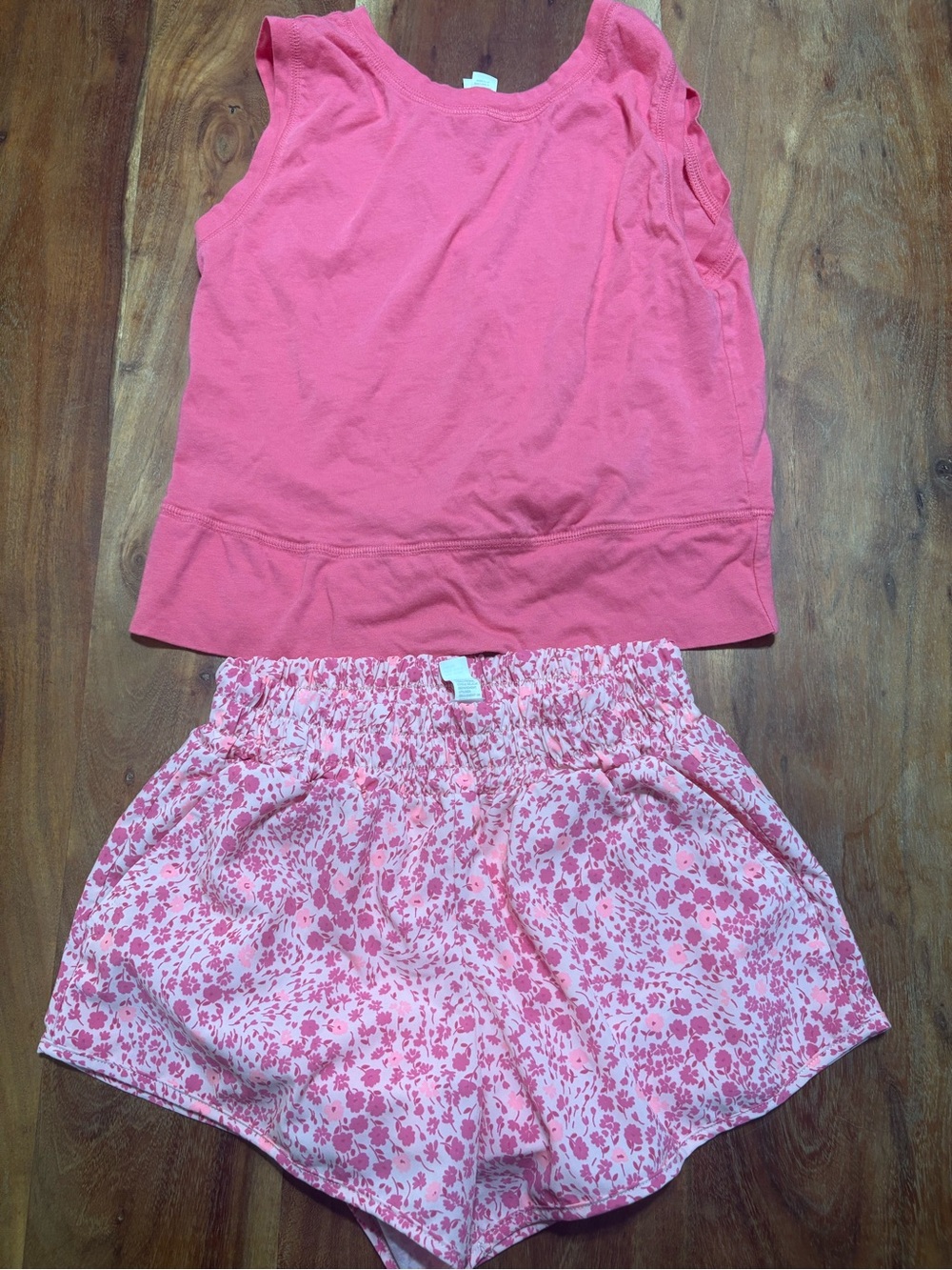 Zella Girls Pink Tank and Floral Shorts Set